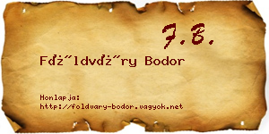 Földváry Bodor névjegykártya